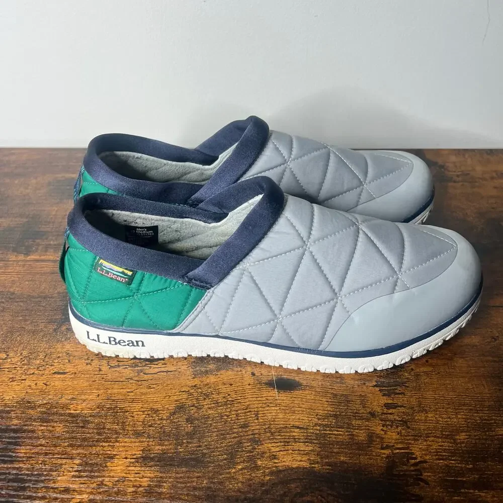 L.L.‎ Bean Ultralight PrimaLoft Slip-Ons Green Grey Men's 12 Medium *No Insert*